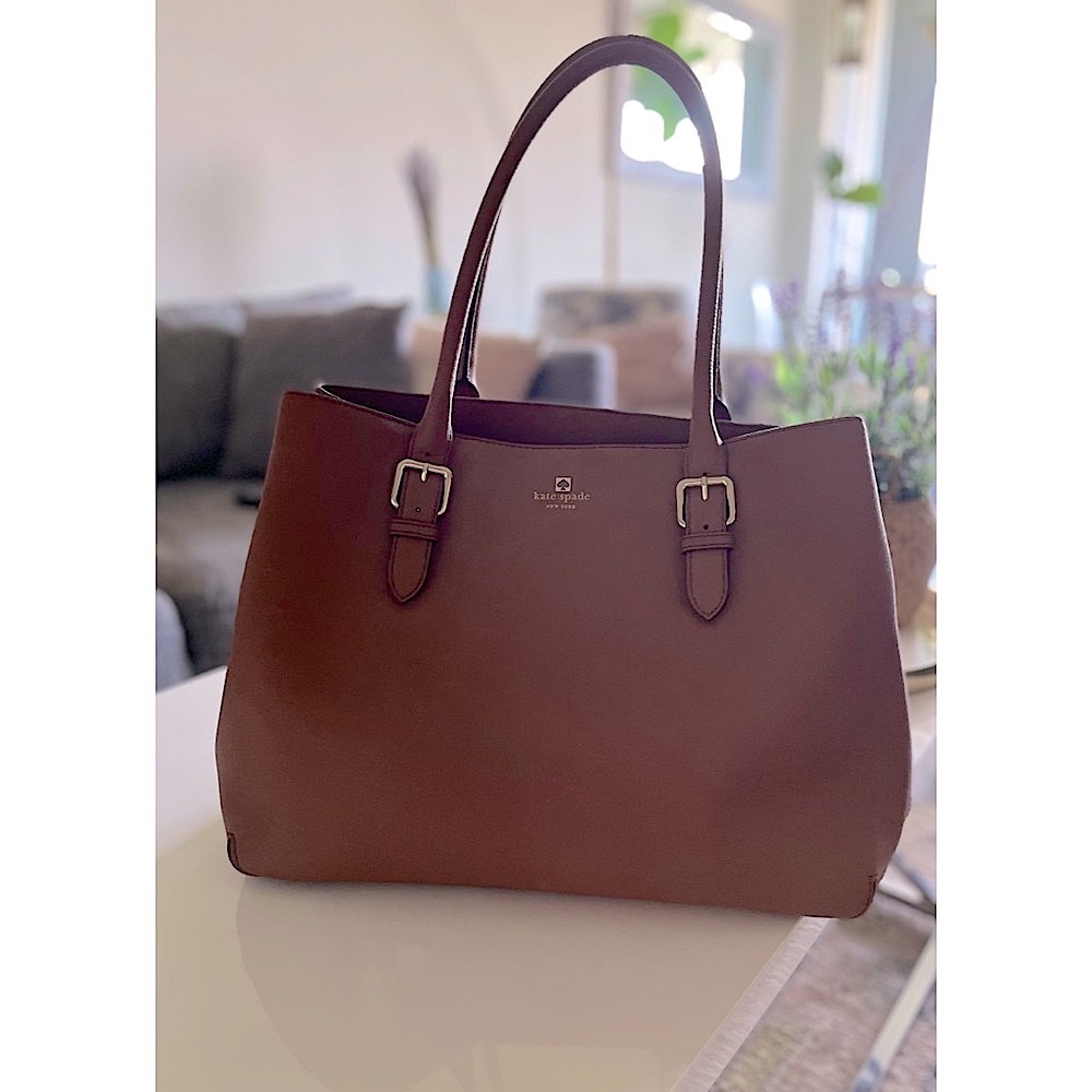 Kate Spade genuine leather large tan tote